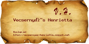 Vecsernyés Henrietta névjegykártya