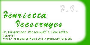 henrietta vecsernyes business card